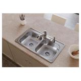 Elkay Dayton 22 Gauage Stainless Steel Double Bowl