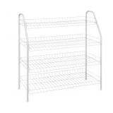 28' H, 4 Tier, 12 Pair, White Metal Shoe Rack *NO