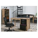 48' Rectangular  Brown/Black 3 Drawer Writing Des