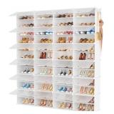 12 Tier Show Rack Organizer- Sturdy Plastic, White