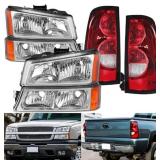 6 Piece Headlights & Tail Lights Combo For 03-06 C