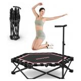 HXD-ERGO 42' Foldable Mini Trampoline- Adjustable