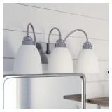 Wynfield 3-Light Vanity Fixture, Brushed Nickel Fi