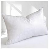 2 Pack Standard Pillows, White Cotton Fabric, Down