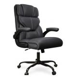 Ergonomic Executive Office Chair, Black PU Leather