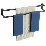 Dual Towel Bars For Bathroom, Matte Black Finish,