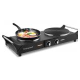 Techwood 1800W Double Burner Hot Plate, Adjustable