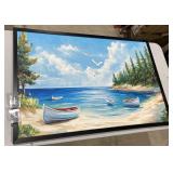 24'x36' Black Framed Wall Art- Scenic Beach With