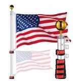 Yescom EZ Go 20 Ft. Telescopic Flag Pole Kit, Alum