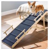 Foldable Pet 64' Ramp For Small Dogs With Rails,