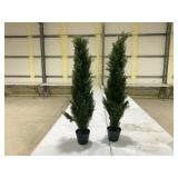 2 Ct 4ft Artificial Cedar Trees, Realistic Faux Ev