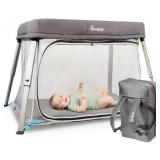 Hiccapop Travel Pod Portable Crib- Lightweight, Fo