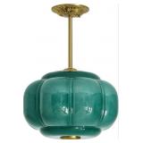 Milk Glass Ceiling Light, 15' Metal Glass Semi Fl