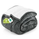 Utopia Bedding Sherpa Blanket, Queen Size,, Grey,
