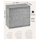 Laundry Hamper With Lid- 35 GAL Capacity, Woven Ra