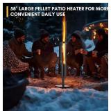Rayzi Pellet Patio Heater, 58' Smokeless Flame, I