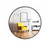 Round Mirror, 24' Metal Frame, Black