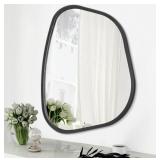 Black Asymmetrical Wall Mirror Large 20x16' Irreg