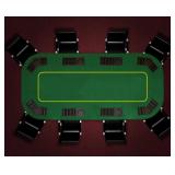 Foldable Rectangular Poker Table Top- Green, Fits