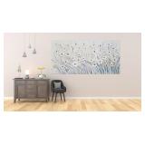 3D White Floral Wall Art Canvas, 40x20' White/Yel