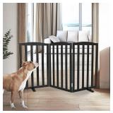 Freestanding Dog Gate, Wooden Black Gate, 32' Hig