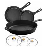 3 Pcs Cast Iron Skillet Set- 8' +10'+12', Each