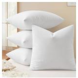 4 Count, 18'x 18'  White Pillow Inserts, Premium