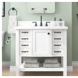 Allen + Roth Kingscote 36' White Undermount Singl