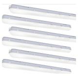 6 Pk 4' LED Vapor Tight Light 60W 6600lm IP65 Wate