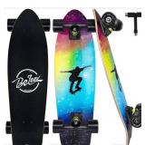 Beginner Cruiser Skateboard 27x8' Board, 7 Ply Ca