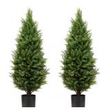 2 Ct. Artificial Topiary Cedar Tree, UV Resistant,