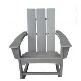 Gray HDPE Frame Adirondack Chair With Slat Seat; M