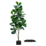 Artificial Fiddle Leaf Fig Tree, 6', Natural Trun