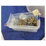 Assorted Costume Jewelry in Plastic Bin