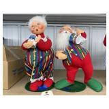 2 Pcs - Vintage Santa & Mrs. Claus Figures