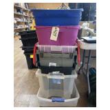 7 - Assorted Plastic Bins - no lids