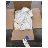 Box of Doilies & Embroidered Table Cloths