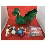 Metal Sleigh w/Christmas Ornaments