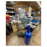 4 Pcs - Drink Dispenser on Stand - Glass Bottle