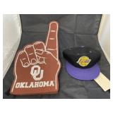 Sooner's #1 Foam Finger & Kobe Bryant Hat