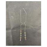 14k White Gold Multi Stone Dangle Earrings