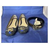 Michael Koors Leather Belt Sz XL & Pr MK Shoes