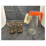 4 Pcs - Tumblers & Tang Pitcher