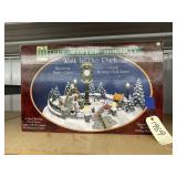 Happy Winter Holiday Walk in the Park Scene