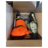 Hunting box w/ knives, glove, string wax, survival