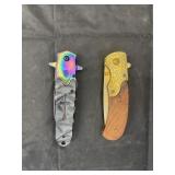Ornate Tactical Knife & Irredescent Knife