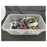 Plastic Tote w/Plastic Toy People