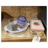 2 Tins - Glass Mug - Anchor Casserole Dish