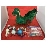 Metal Sleigh w/Christmas Ornaments