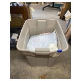 Plastic Bin w/Table Linens